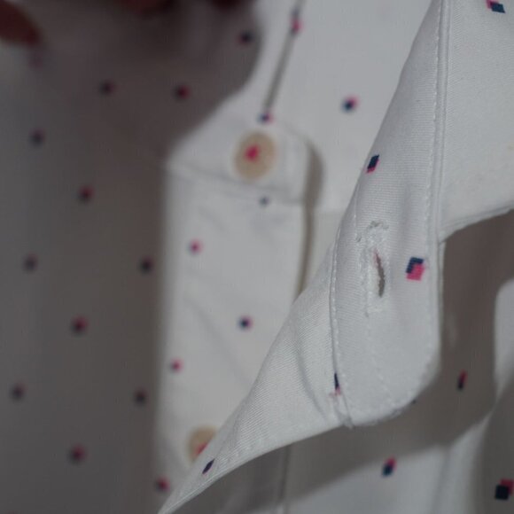 FootJoy Men's Polo Shirt White Polka Dots Athletic Fit Sz‎ L - Picture 4 of 8